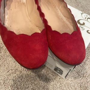 FREE ADD ON or 3/$10 Brenda Zaro Suede Tristan Scalloped Flats Made in Spain